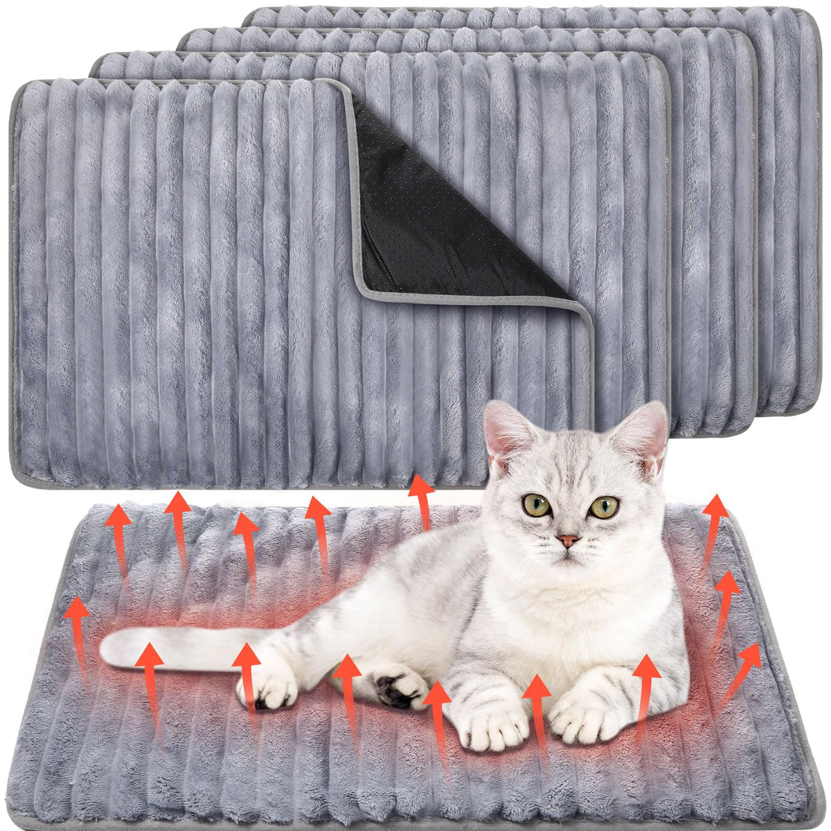 Cama auto calentante Nuanchu para gatos de 24x18, mantiene abrigada a tu mascota.