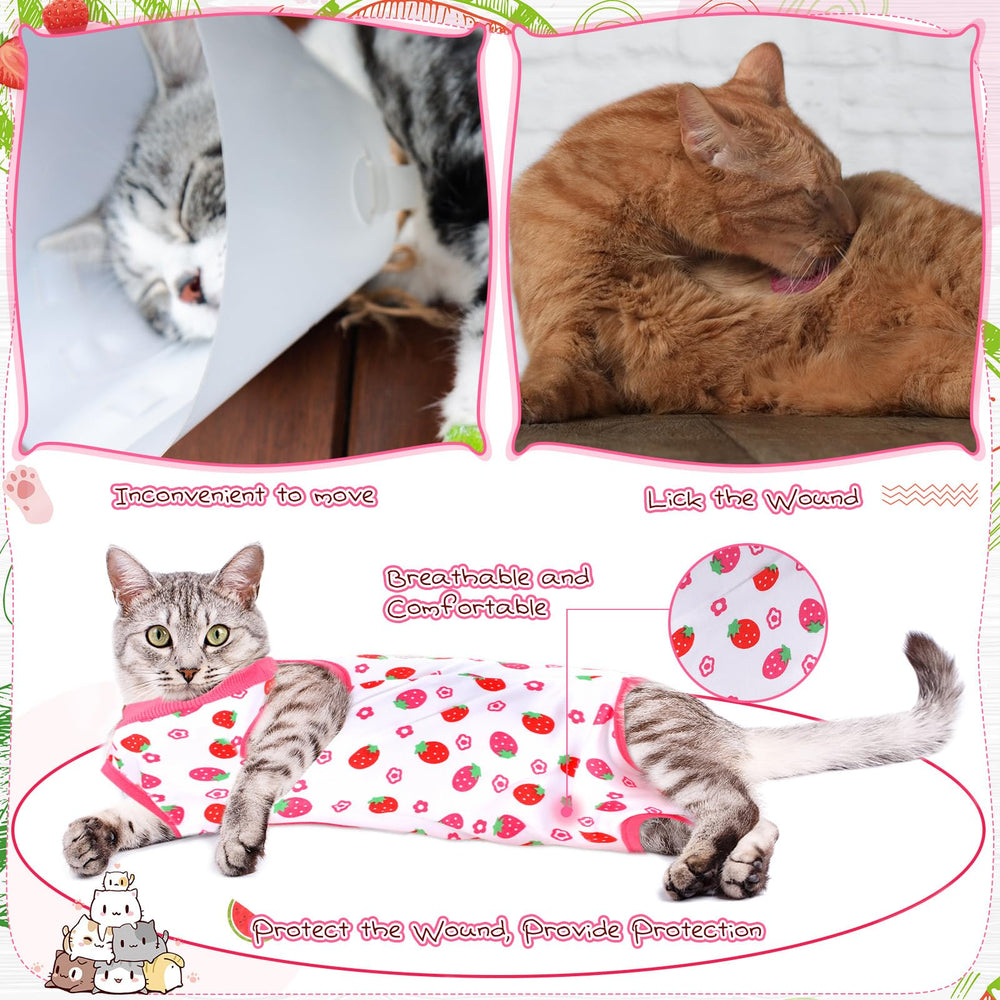 Nuanchu conjunto de recuperación para gatos que evita lamidos y manchas.