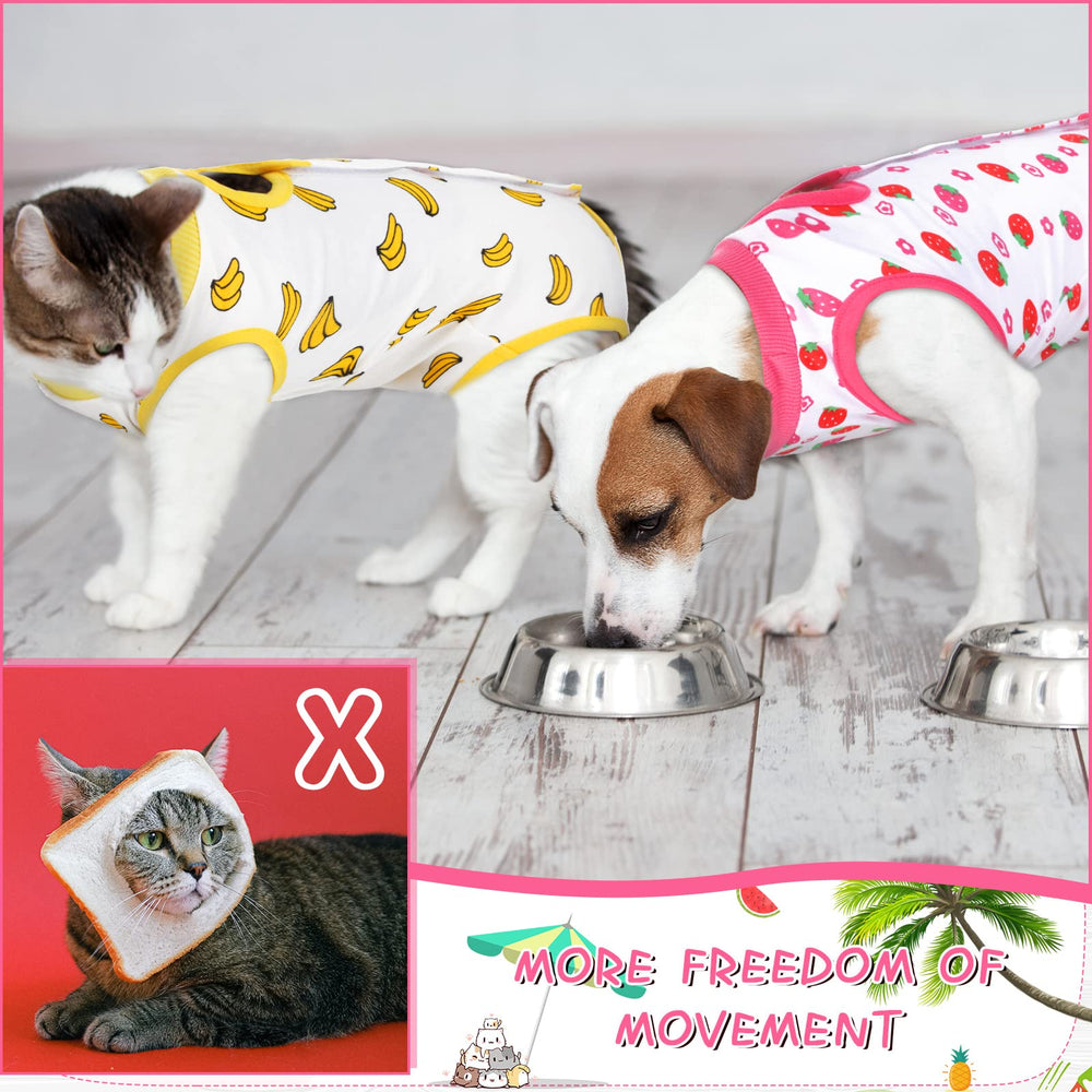 Nuanchu cuello elástico en traje de recuperación para gatos, ajuste seguro.