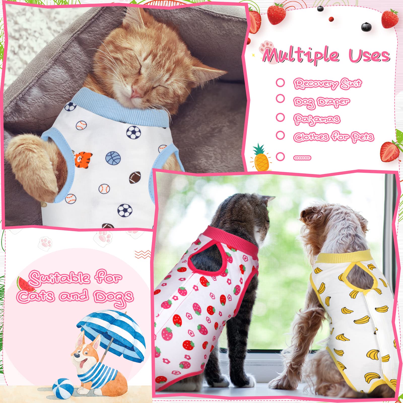 Nuanchu modal suave, traje de recuperación para gatos cómodo y flexible.