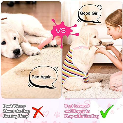 Nuanchu pañales para perros femeninos con capa impermeable para evitar goteos y manchas