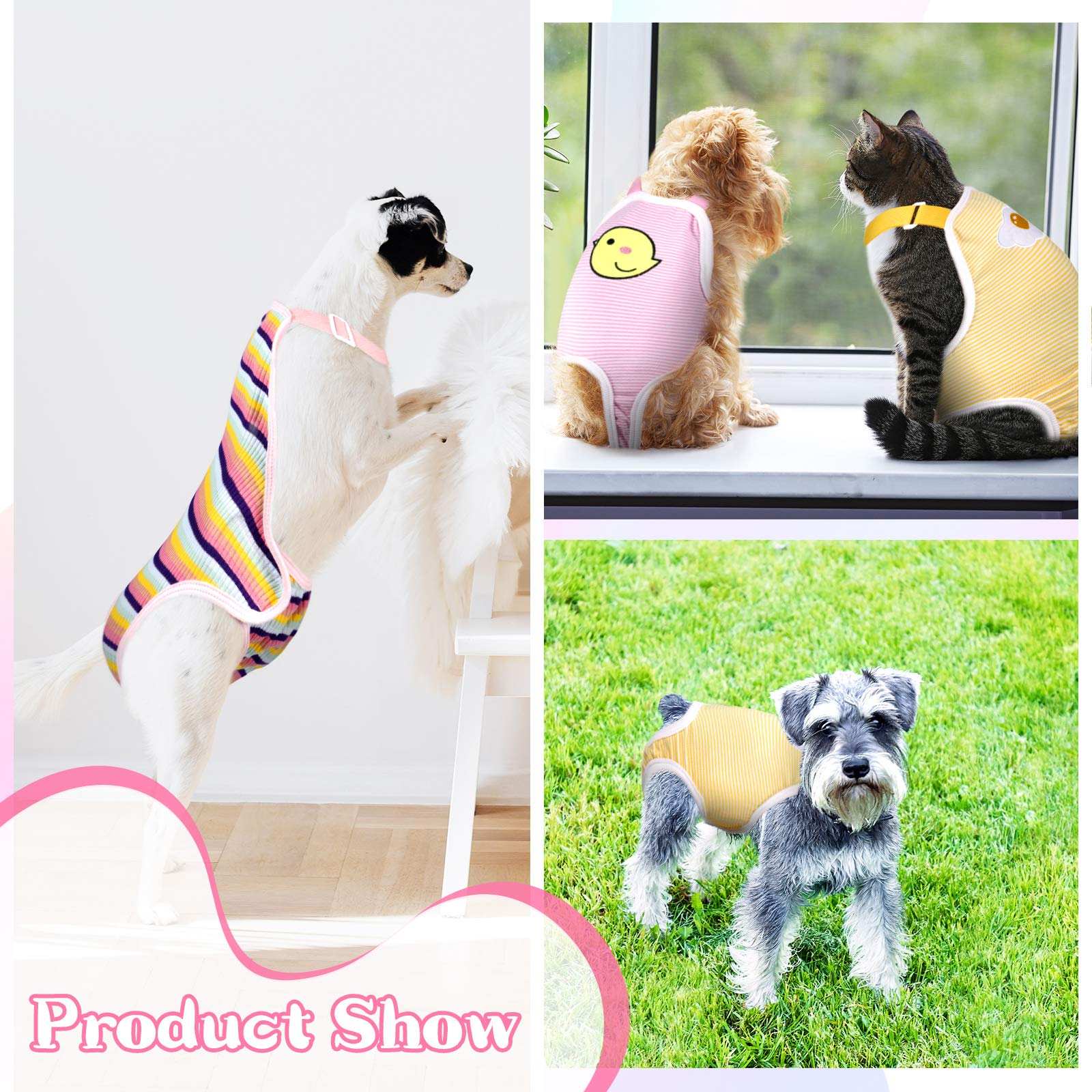 Nuanchu pañales para perros femeninos con patrones divertidos para vestir a tu mascota