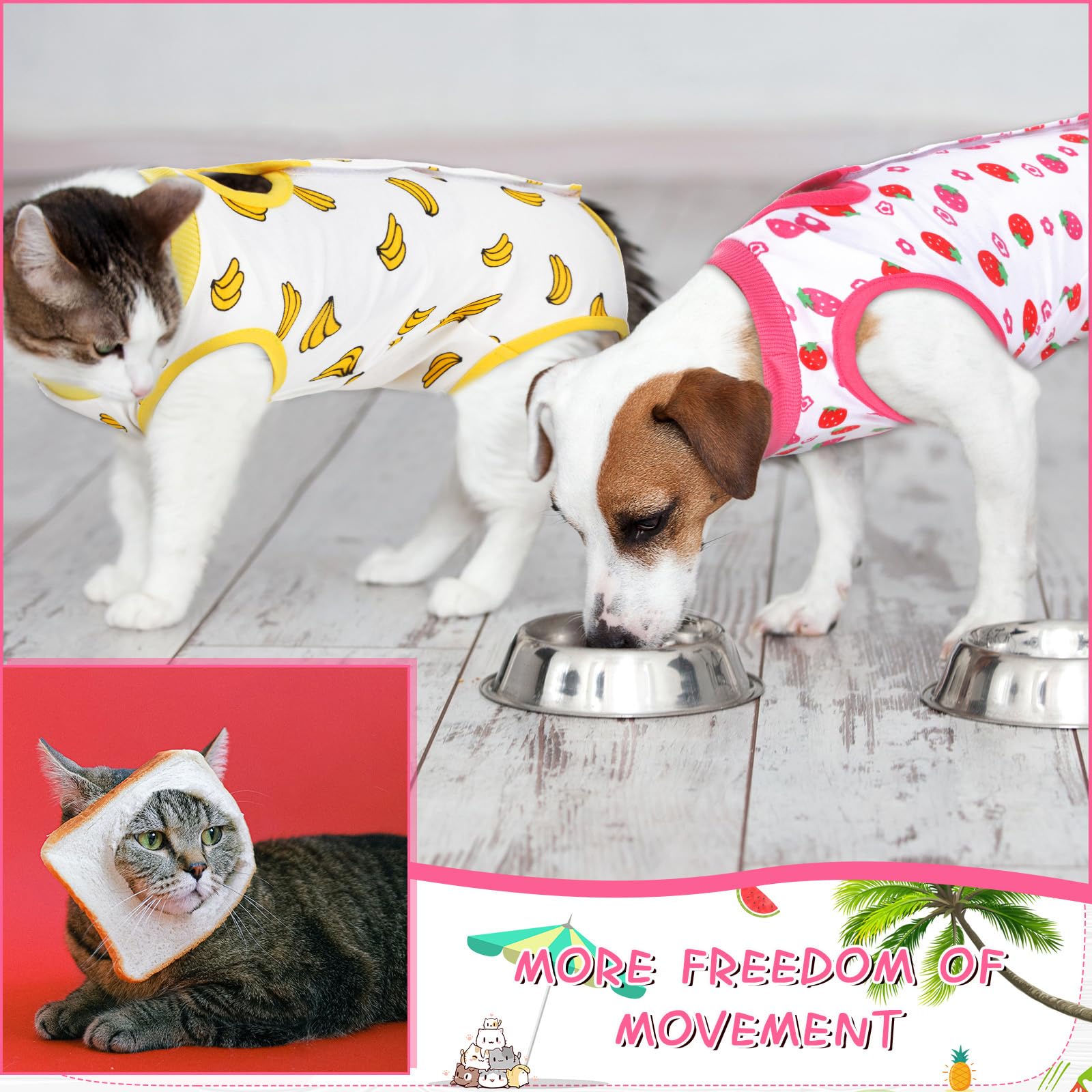 Nuanchu talla mediana, traje de recuperación para gato mediano con medidas aproximadas.
