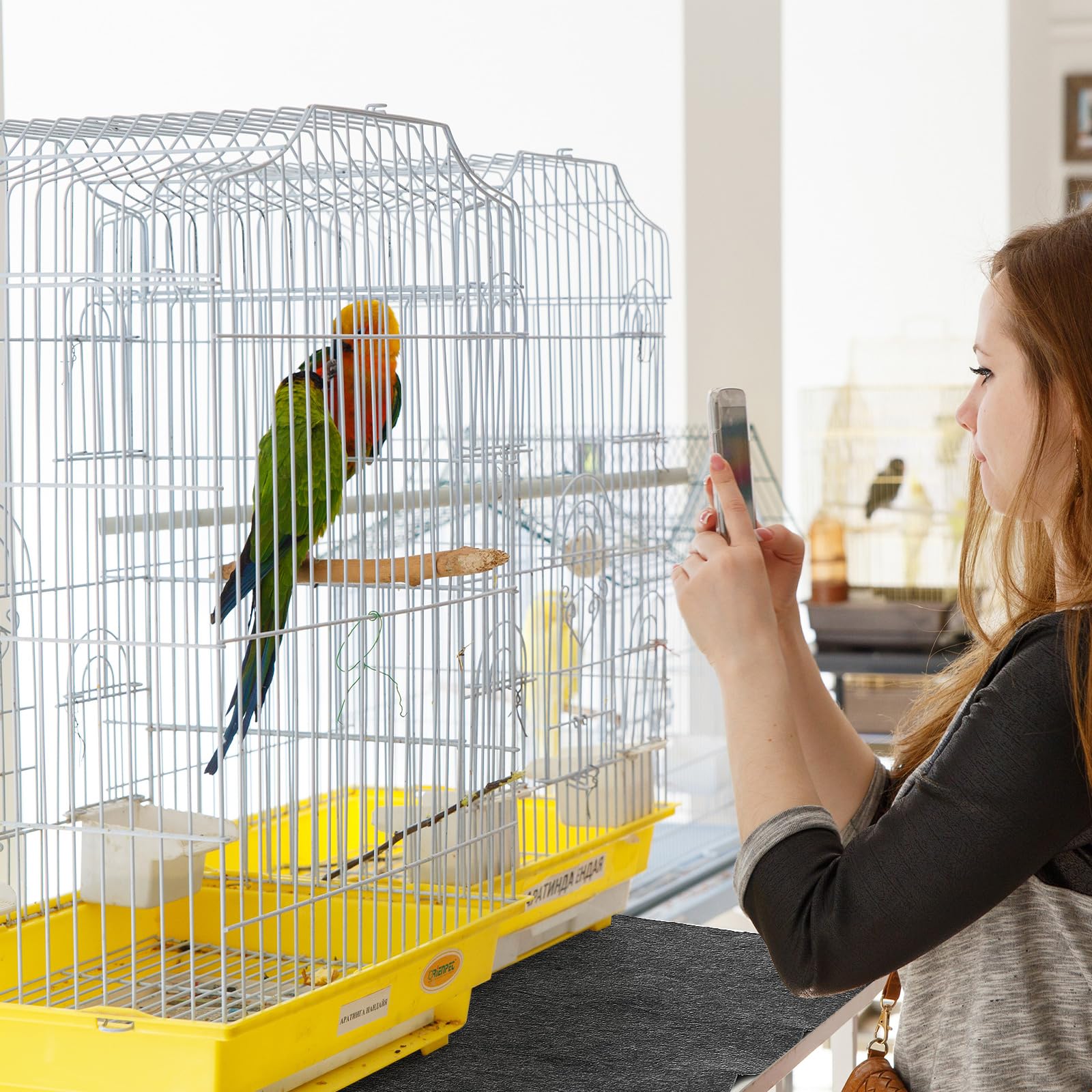 Tapete Nuanchu para jaula de aves, lavable y fácil de limpiar