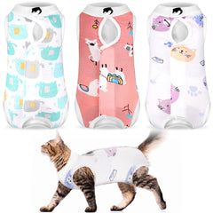 Nuanchu traje de recuperación para gatos, vista frontal, cómodo y seguro.