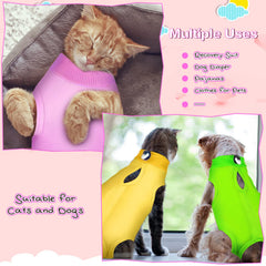 Nuanchu traje recuperación gato, material modal flexible para movimiento cómodo.
