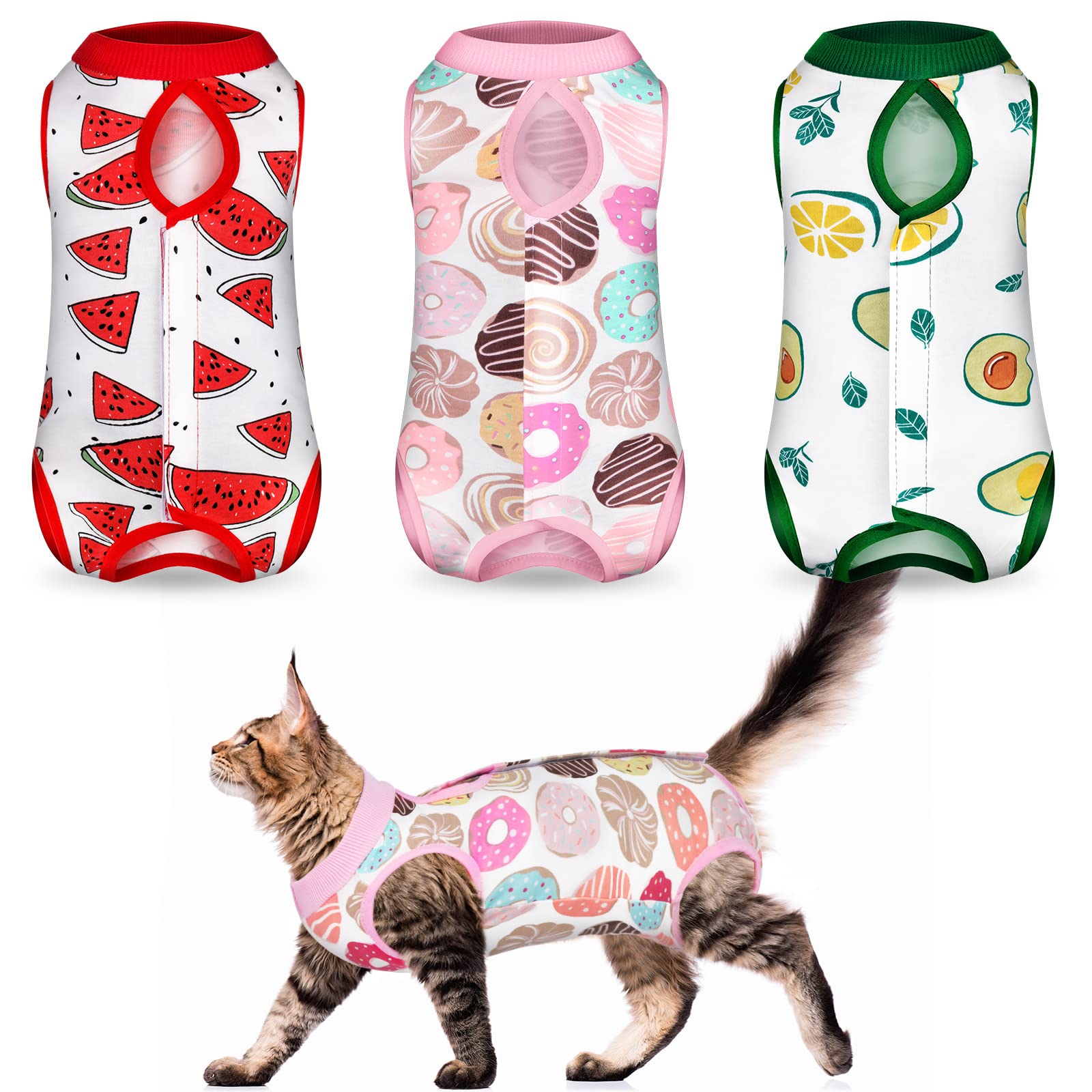 Nuanchu trajes de recuperación para gatos, 3 piezas, fácil de usar