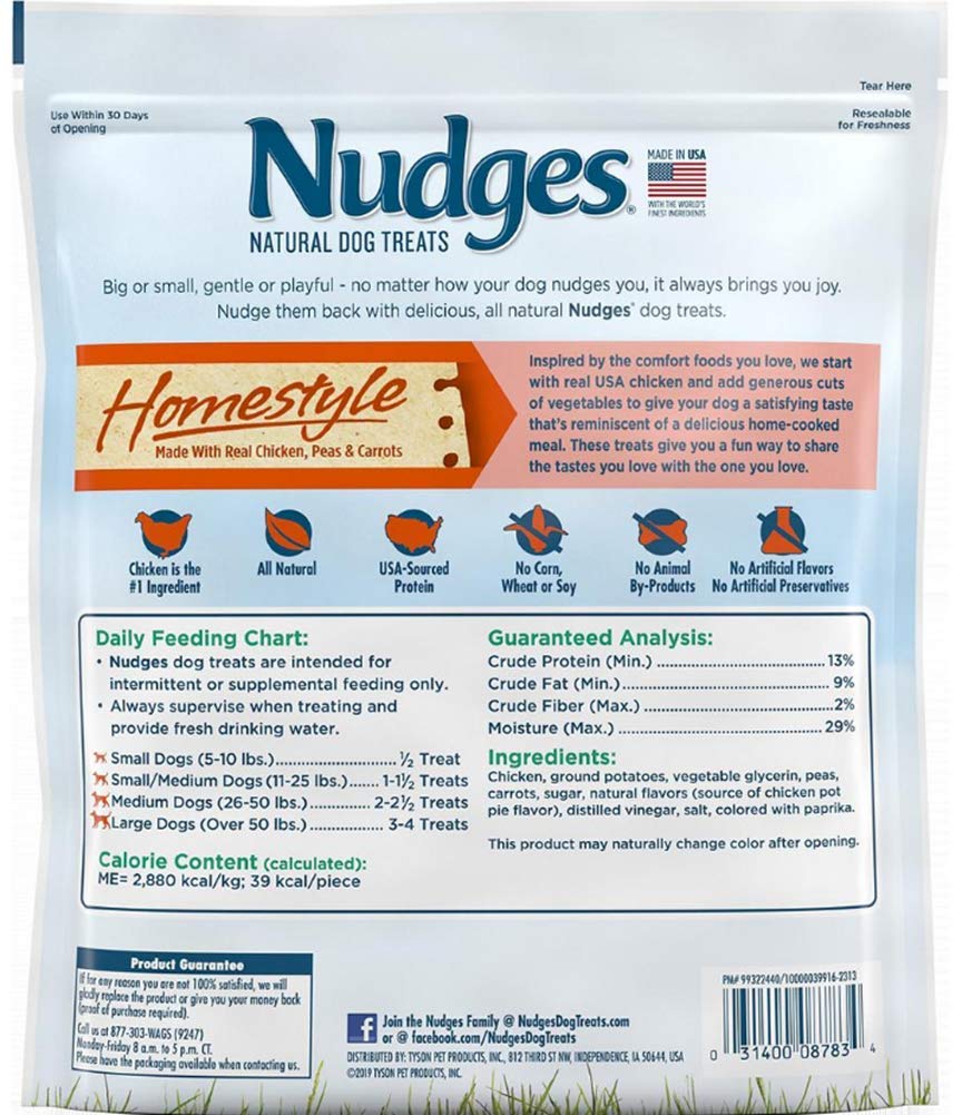 Ingredientes naturales Nudges para perros Homestyle, croquetas sabrosas para todos los tamaños.