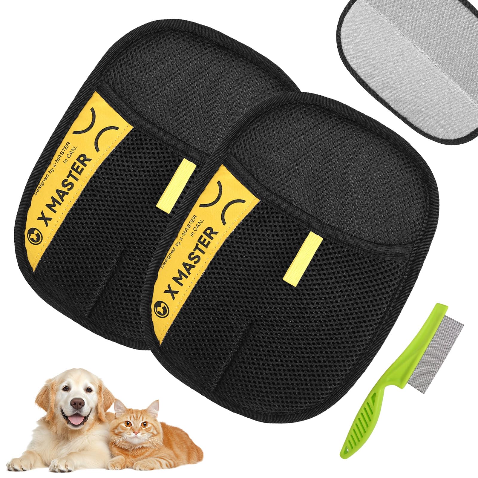 Guante Nukssi frente: diseño ergonómico para eliminar pelo de mascotas en textiles