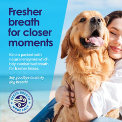 Perro sonriendo con dientes más limpios gracias a NuLife