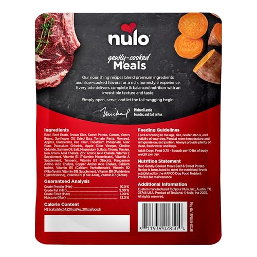 Nulo ingredientes de res con zanahorias, manzanas y boniato para sabor y nutrición