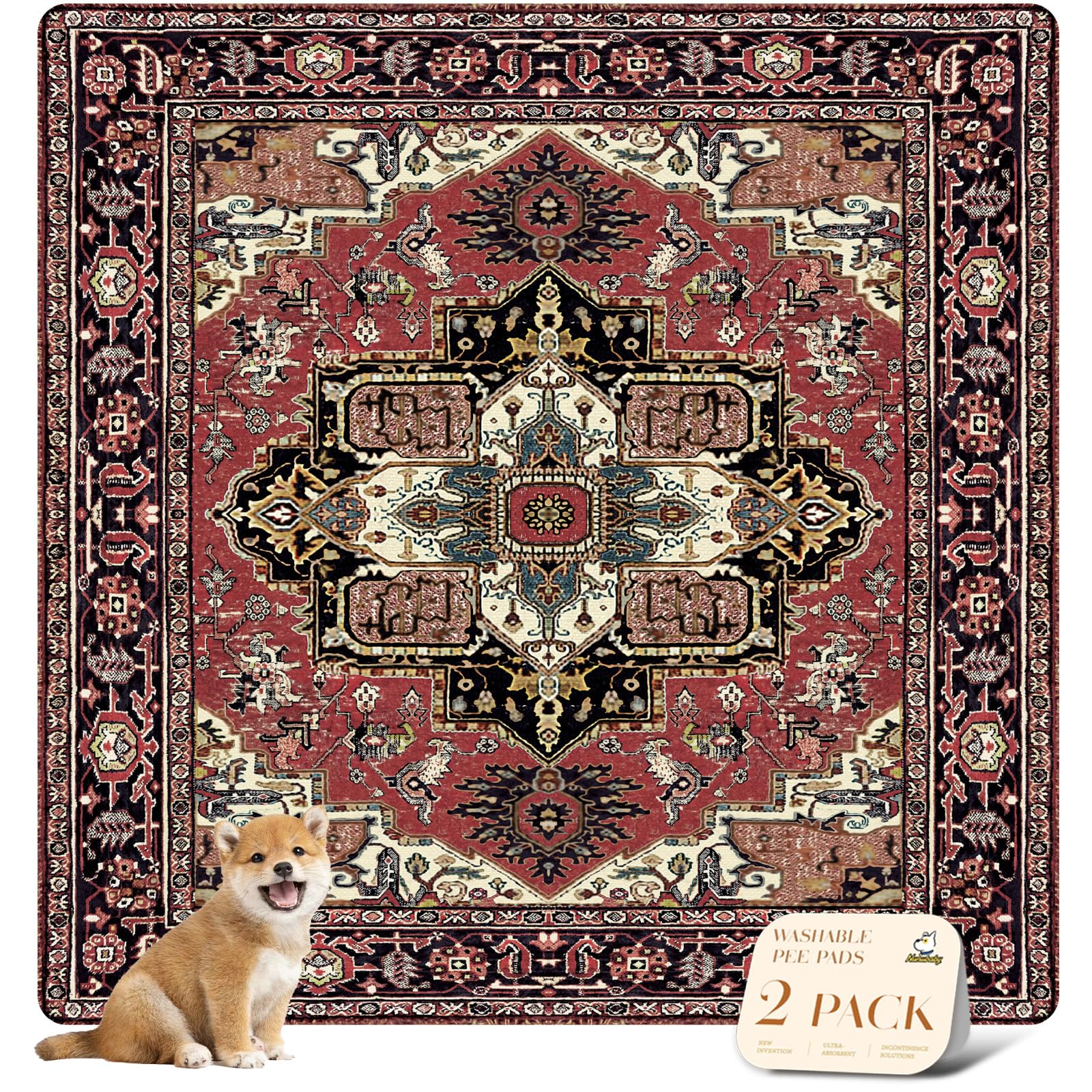 Almohadillas lavables nunubaby para perros rojas, absorbentes y aptas para jaulas.