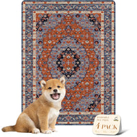 Nunubaby 4pack almohadillas lavables para perros con estampado rojo floral, protege el suelo.