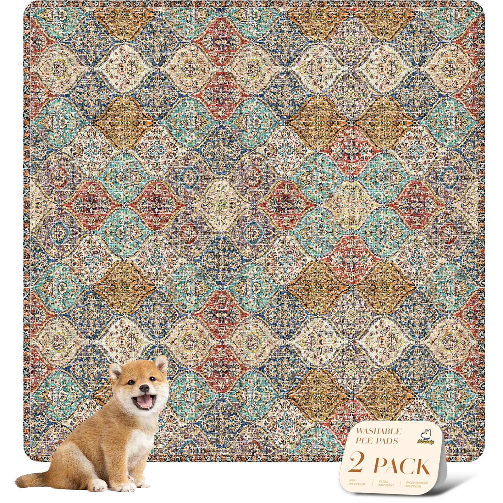 Alfombrilla Nunubaby crema para perros, ideal para entrenamiento en casa.