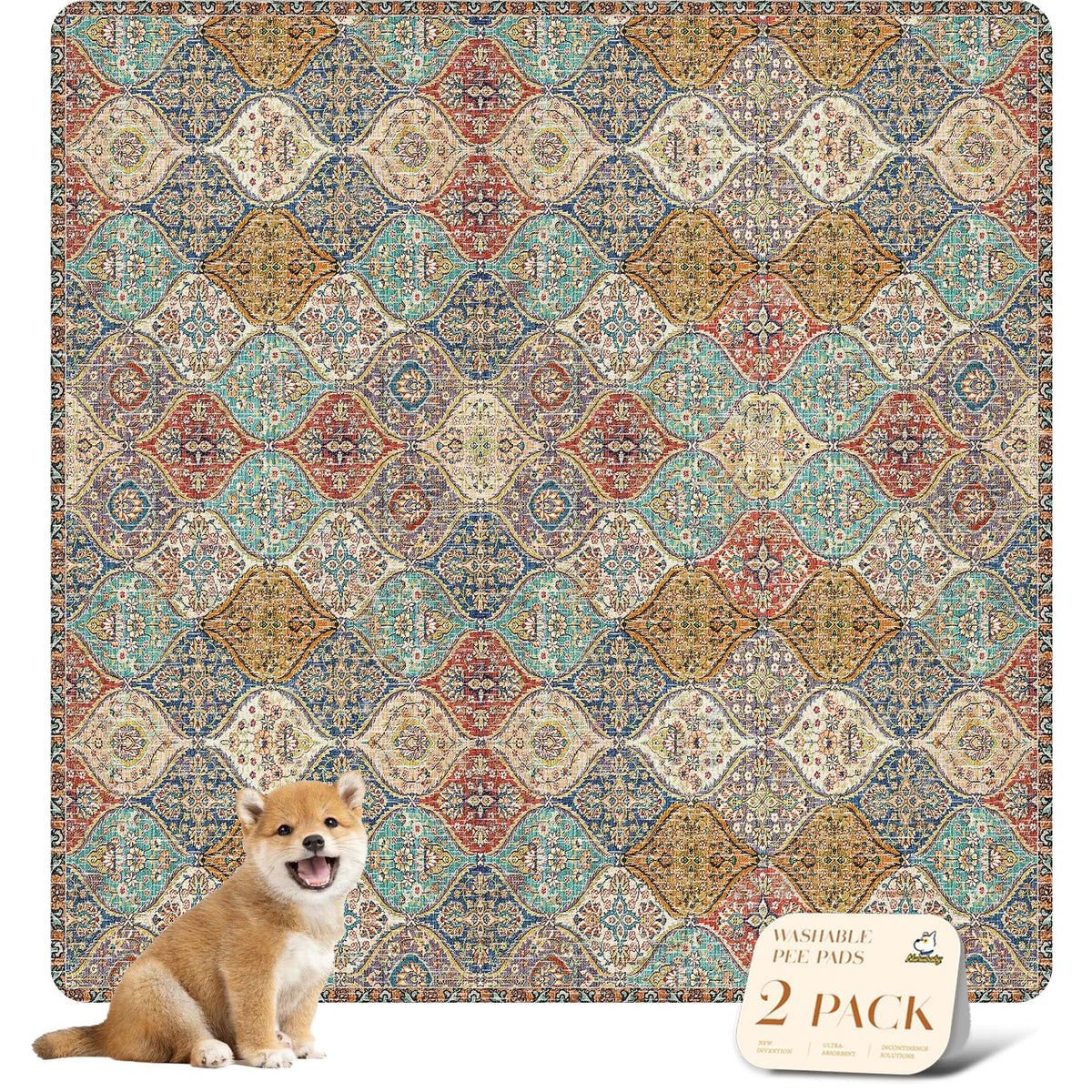 Alfombrilla Nunubaby crema para perros, ideal para entrenamiento en casa.