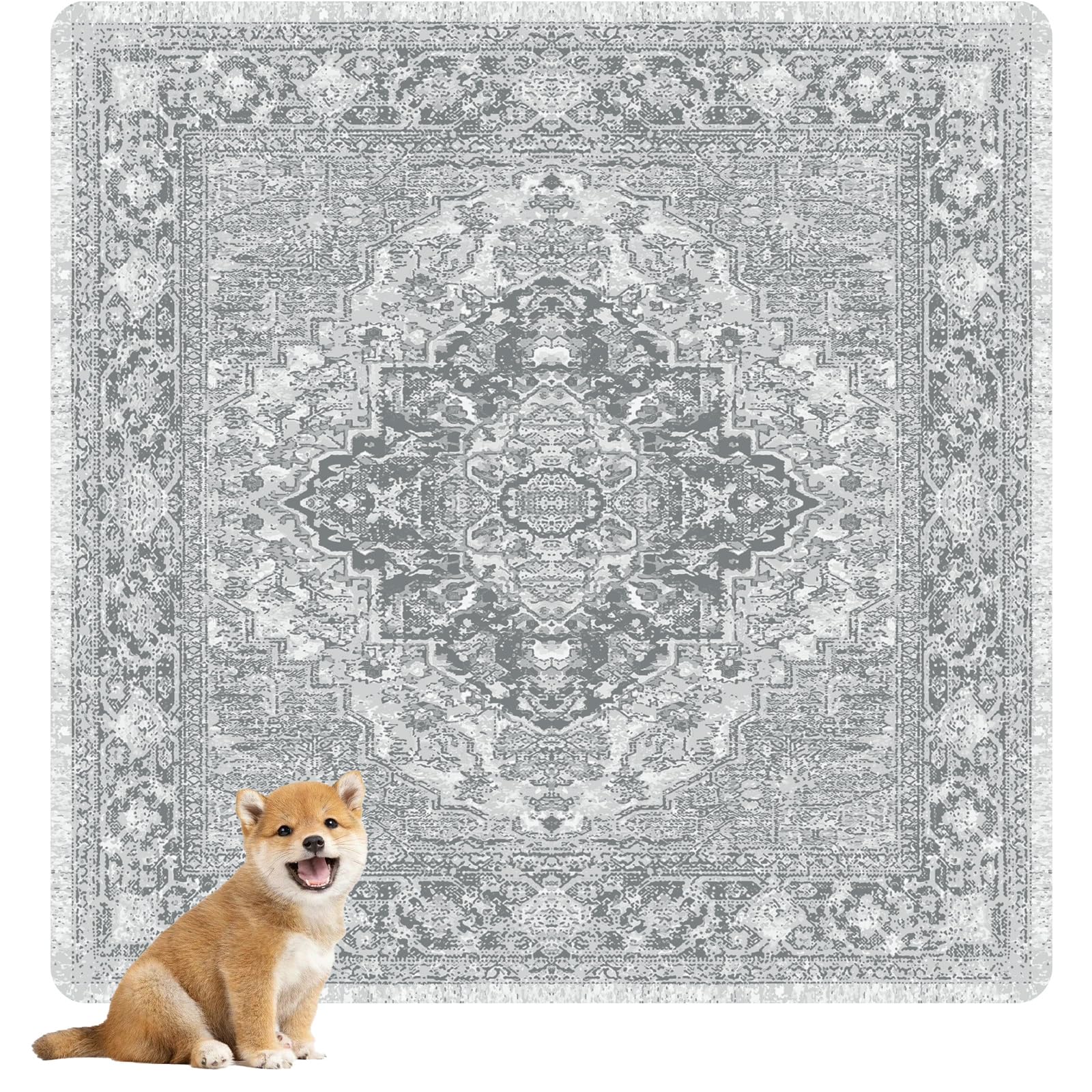 Nunubaby almohadilla lavable gris-geo para perros, protege suelos y estilo.
