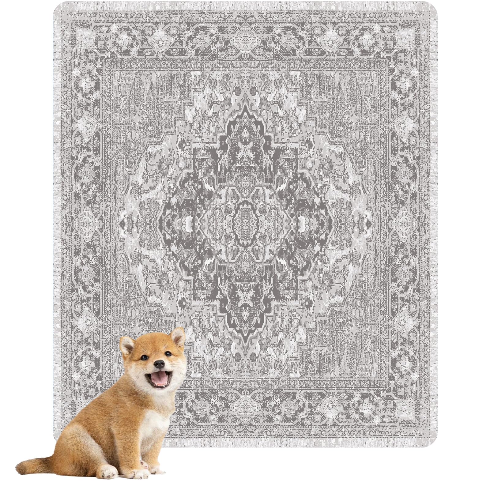 Nunubaby almohadilla higiénica lavable para perros con diseño marrón Geo, protege su suelo.