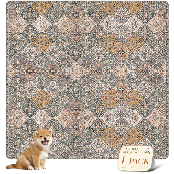 Nunubaby almohadilla higienica para perro estilo marrón multicolor protege el suelo y decora el espacio.