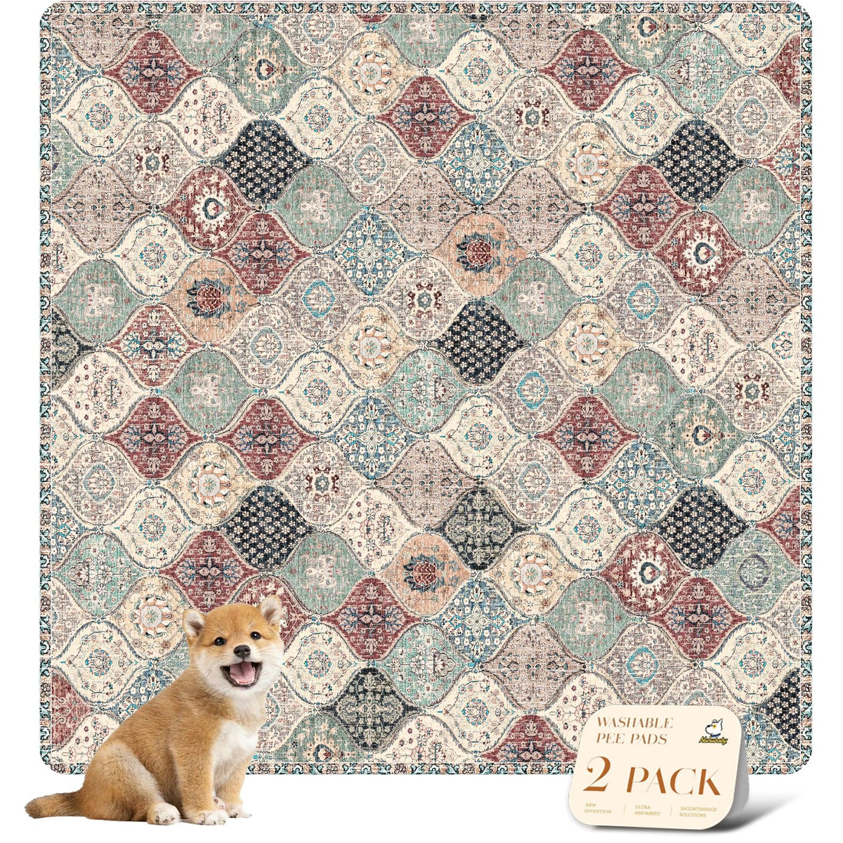 Almohadilla lavable nunubaby con diseño para perros, ideal para interiores.