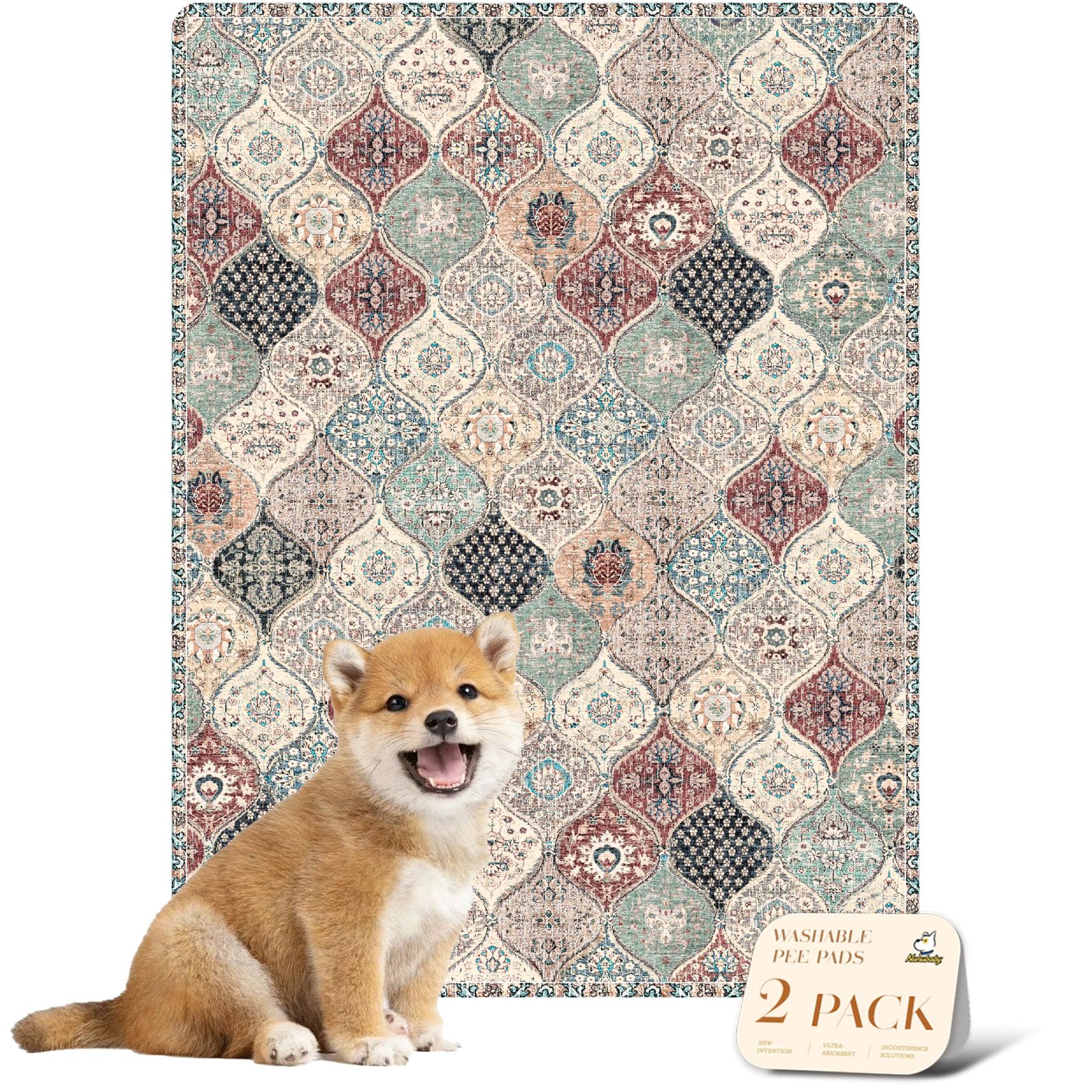 Nunubaby almohadilla lavable para perro de dos capas, alta absorción para el hogar.