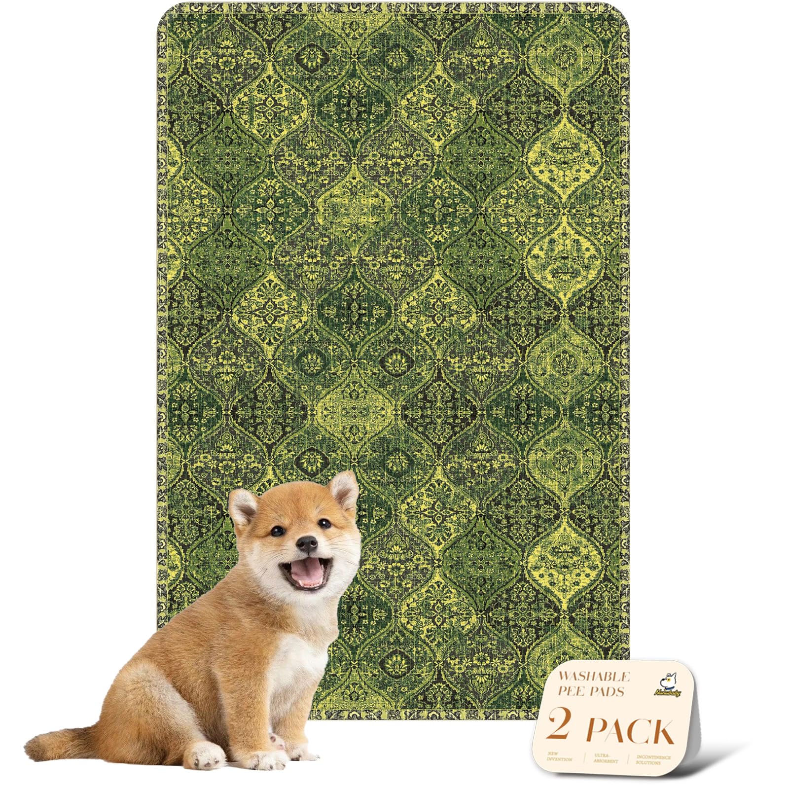 Nunubaby Almohadilla lavable para perros verde minimalista protege superficies y es reutilizable