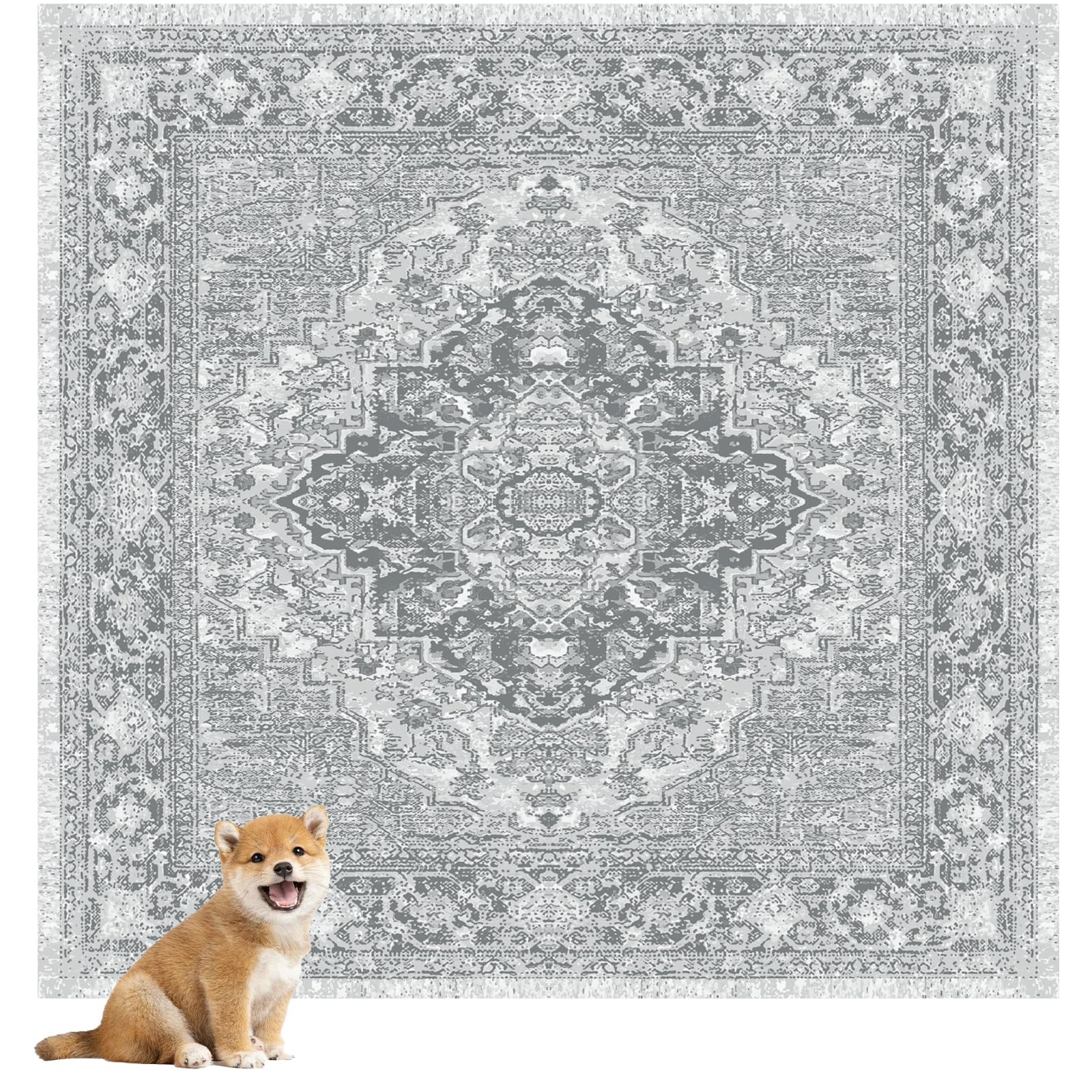 Nunubaby almohadilla para orina reutilizable para perro, gris geométrico, ideal para entrenamiento