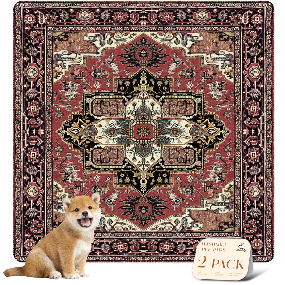 Nunubaby almohadilla para perros rectangular roja 48x48, protege el suelo.
