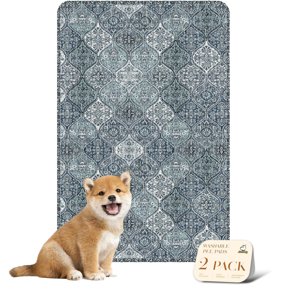 nunubaby almohadilla lavable para perros en azul, protege suelos y estilo