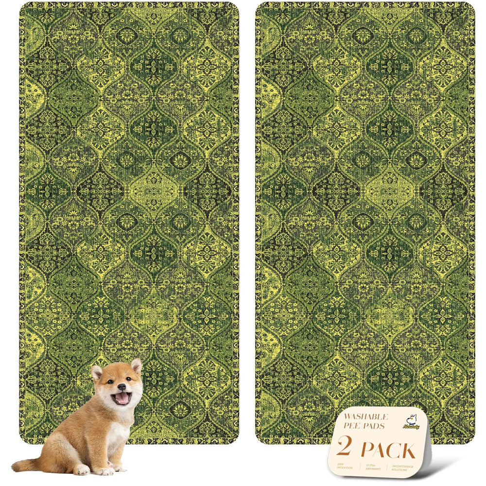 Almohadilla nunubaby verde multicolor para perros, protege pisos y es lavable.