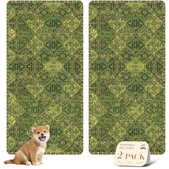 Almohadilla nunubaby verde multicolor para perros, protege pisos y es lavable.