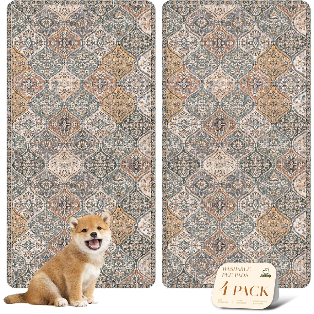 Nunubaby almohadillas lavables para perros, conjunto de 4, vista frontal, protege suelos.