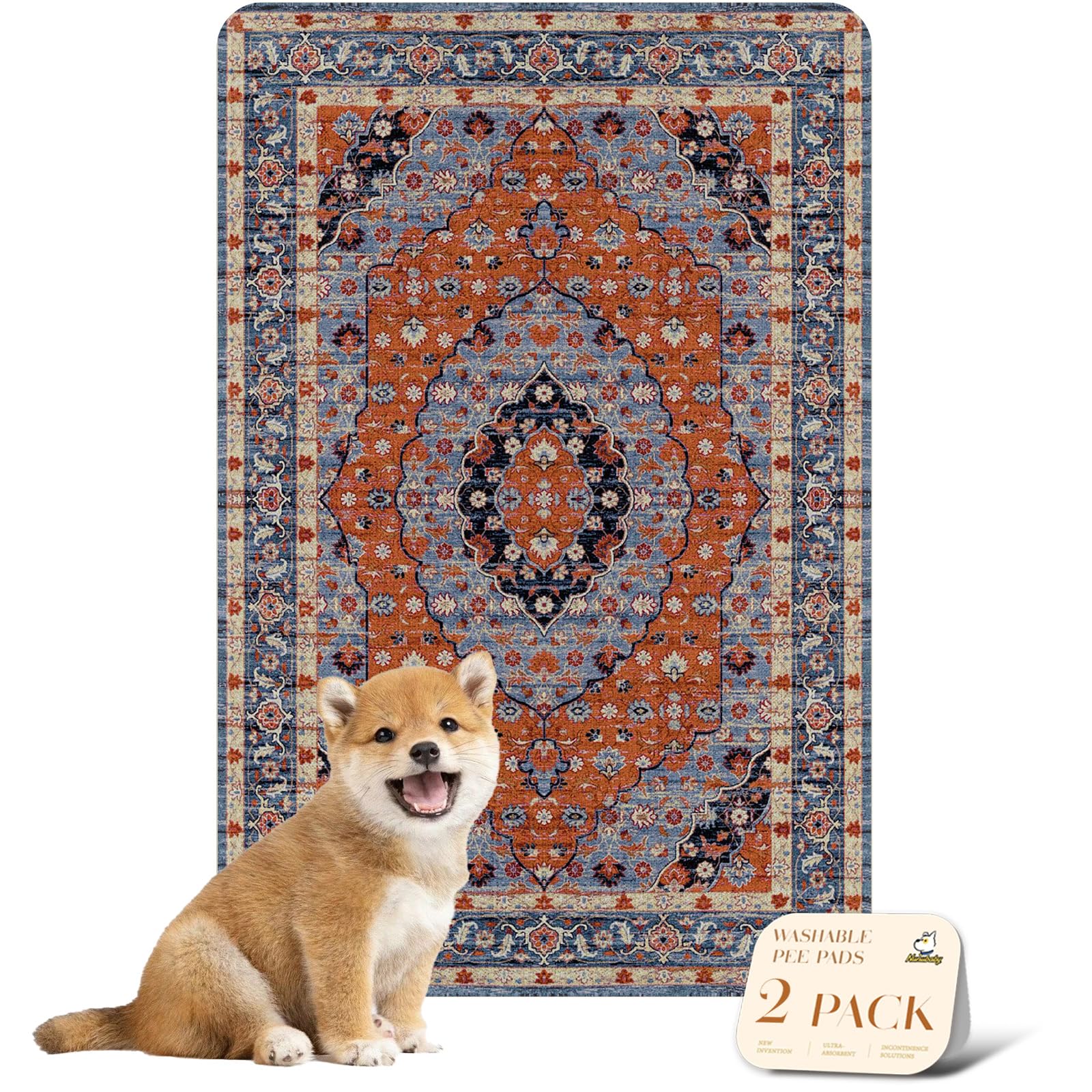 Nunubaby pee pad floral rojo, protege suelos y facilita la limpieza en casa.