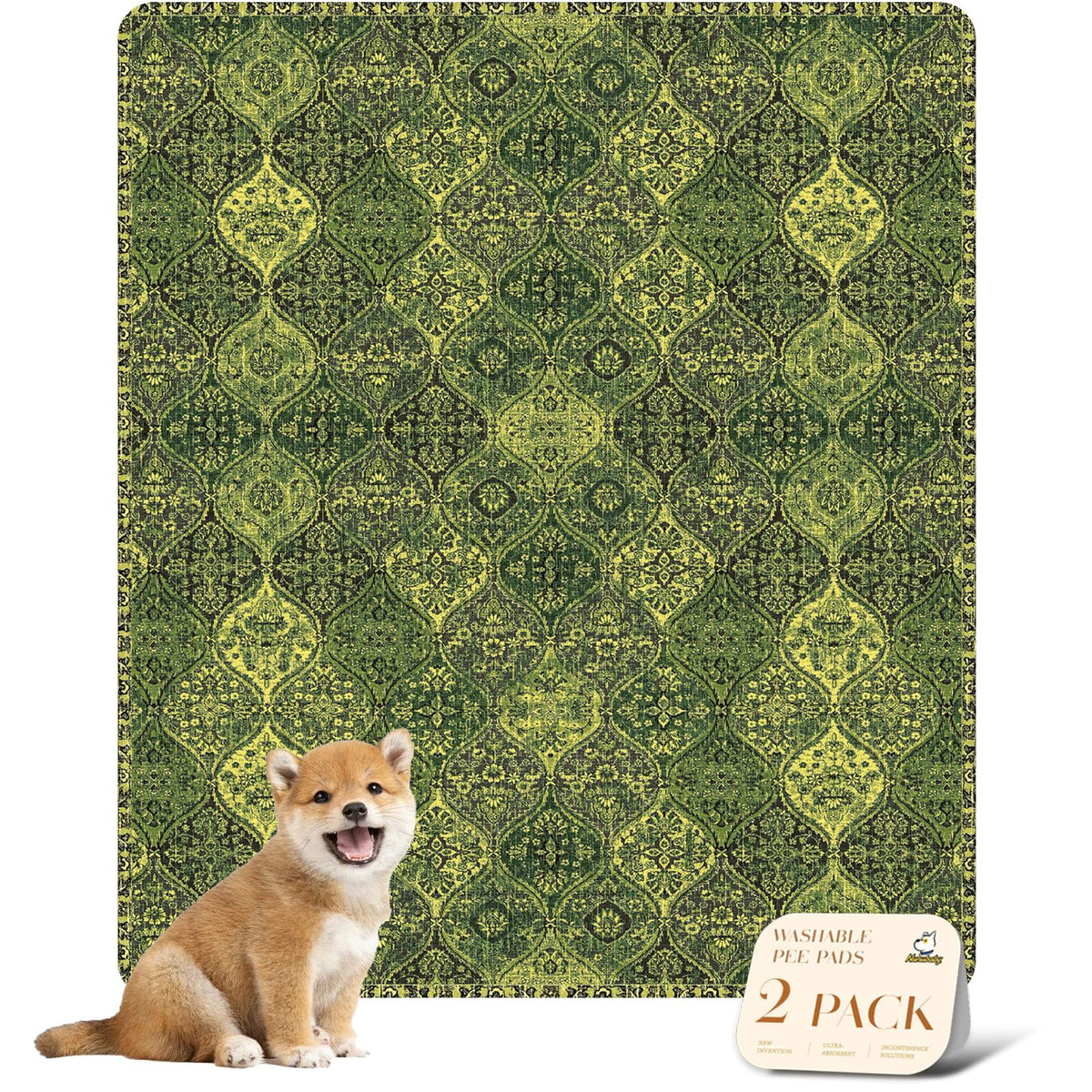 Nunubaby tapete higienico lavable para perros 31x36, protege su suelo y añade estilo.