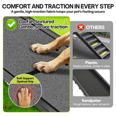 NUOBESTY rampa 20 pulgadas ancha para perros grandes con maniobras cómodas.