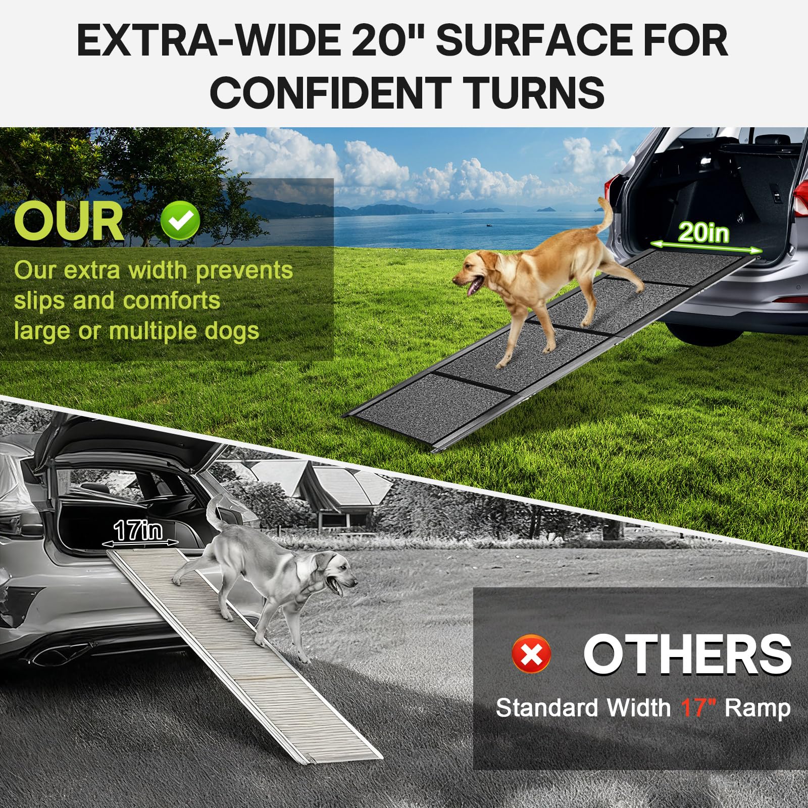 NUOBESTY rampa plegable y compacta para almacenamiento en el coche.