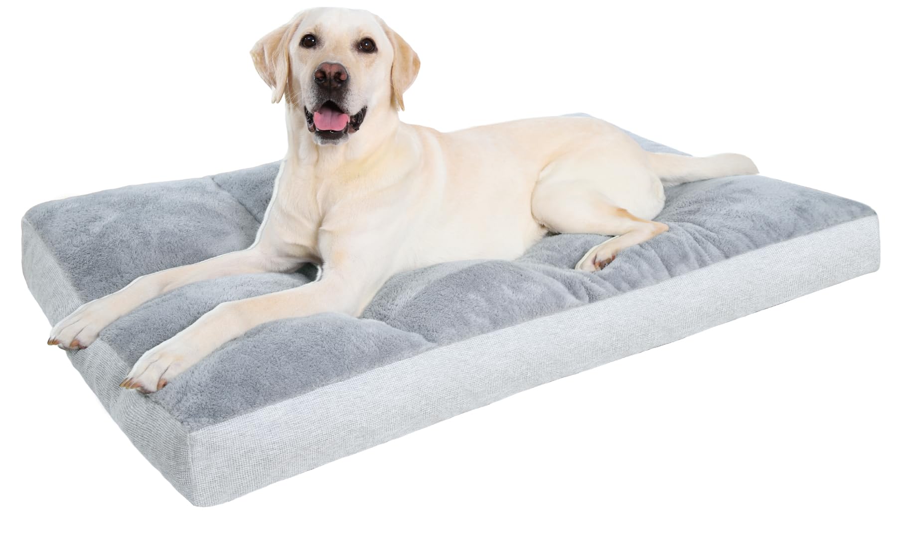Cama para perro grande de la marca NUPIDA con superficie plush de lujo para descanso cómodo.