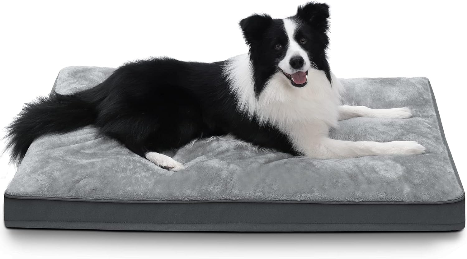 Cama NUPIDA para jaula impermeable en gris, suave y calmante para perros.