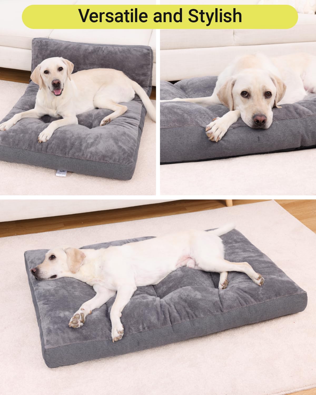 Dimensiones 41x27 pulgadas, etiqueta NUPIDA para perros grandes.