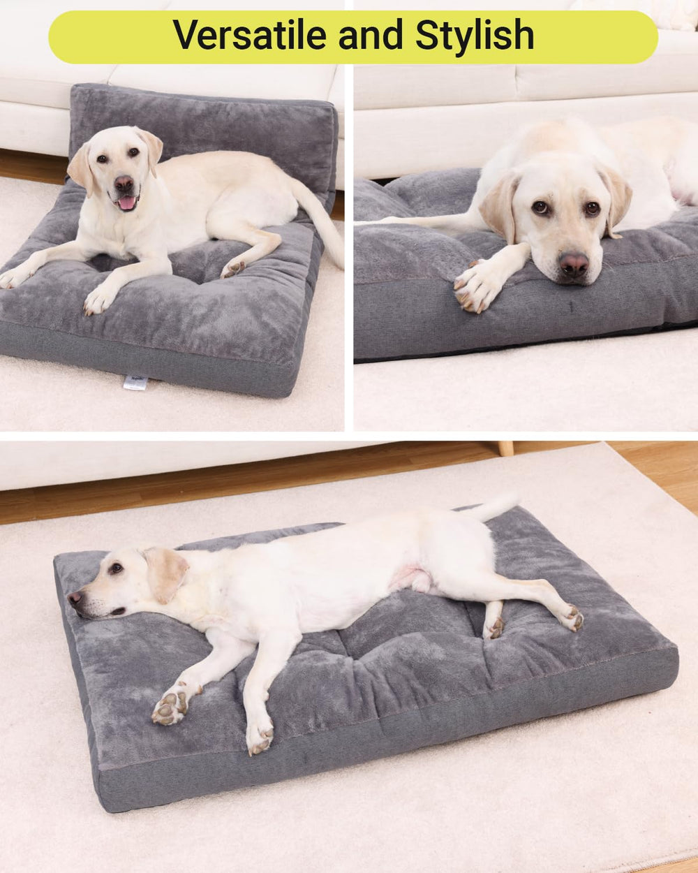 Dimensiones 41x27 pulgadas, etiqueta NUPIDA para perros grandes.