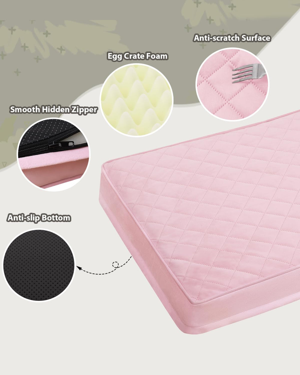 NUPIDA Cama para perros XL tamaño 41x27 pulgadas para razas grandes.