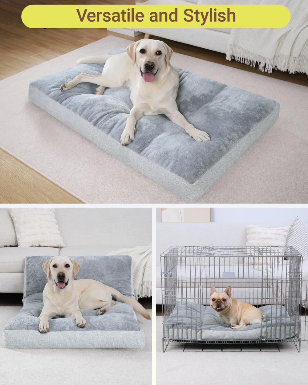 Cama XL de NUPIDA 41x27 pulgadas, ideal para razas grandes y uso en jaula.