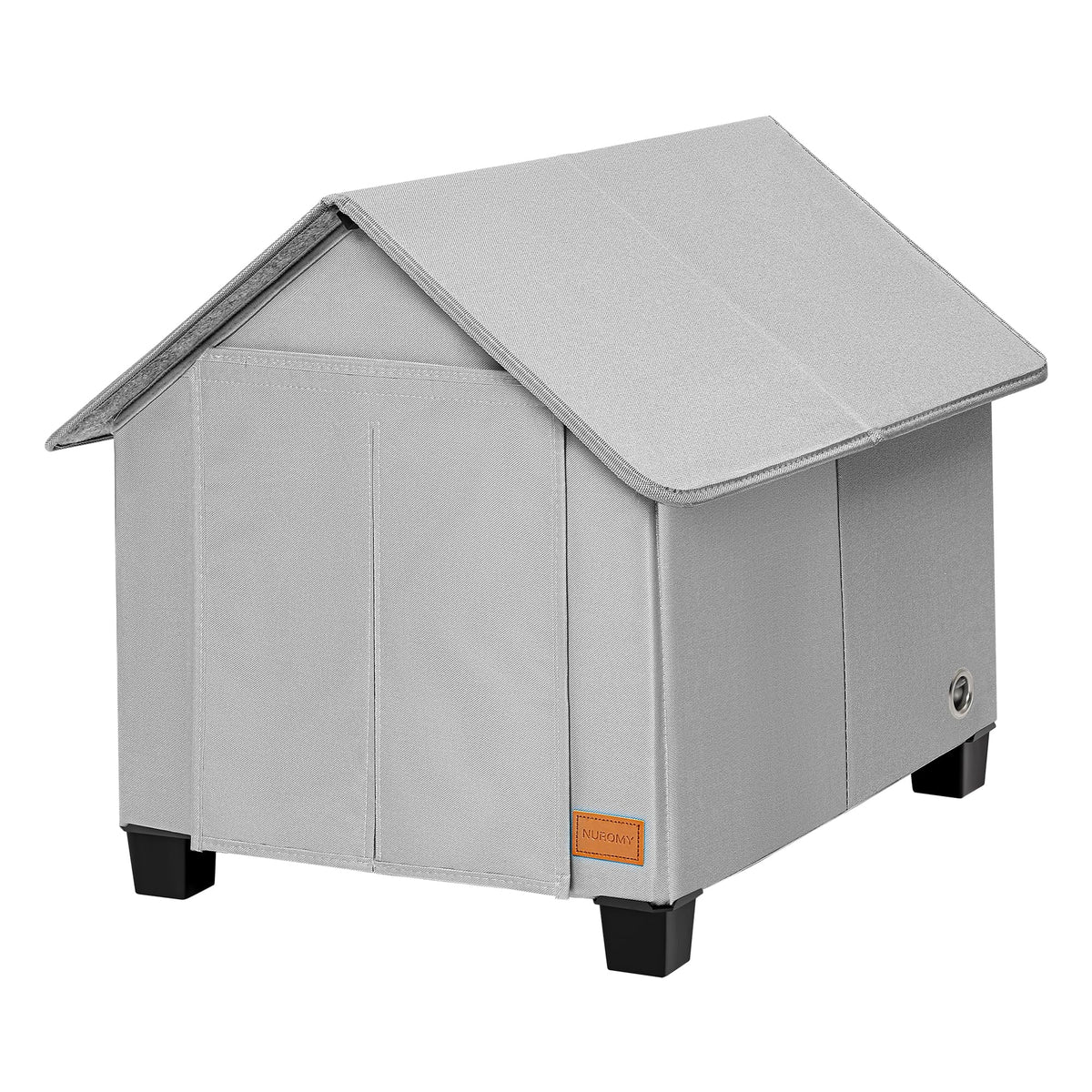 NUROMY casa-perro-exterior-aislada protege contra lluvia y viento.