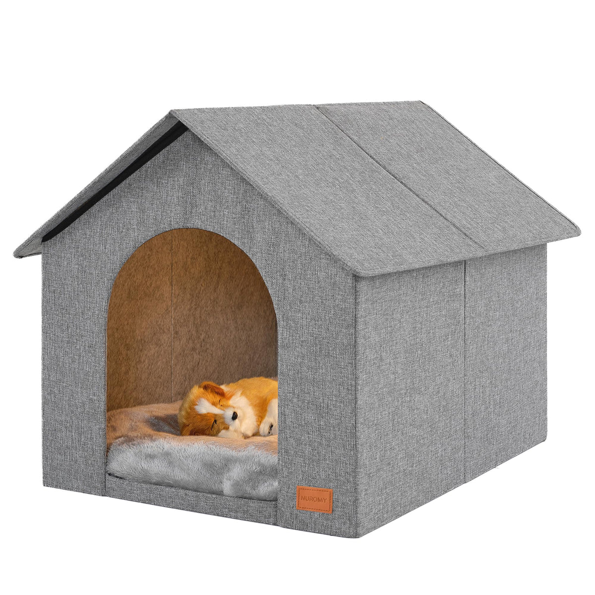NUROMY casa interior para perros con cojin lavable, refugio cómodo para dormir