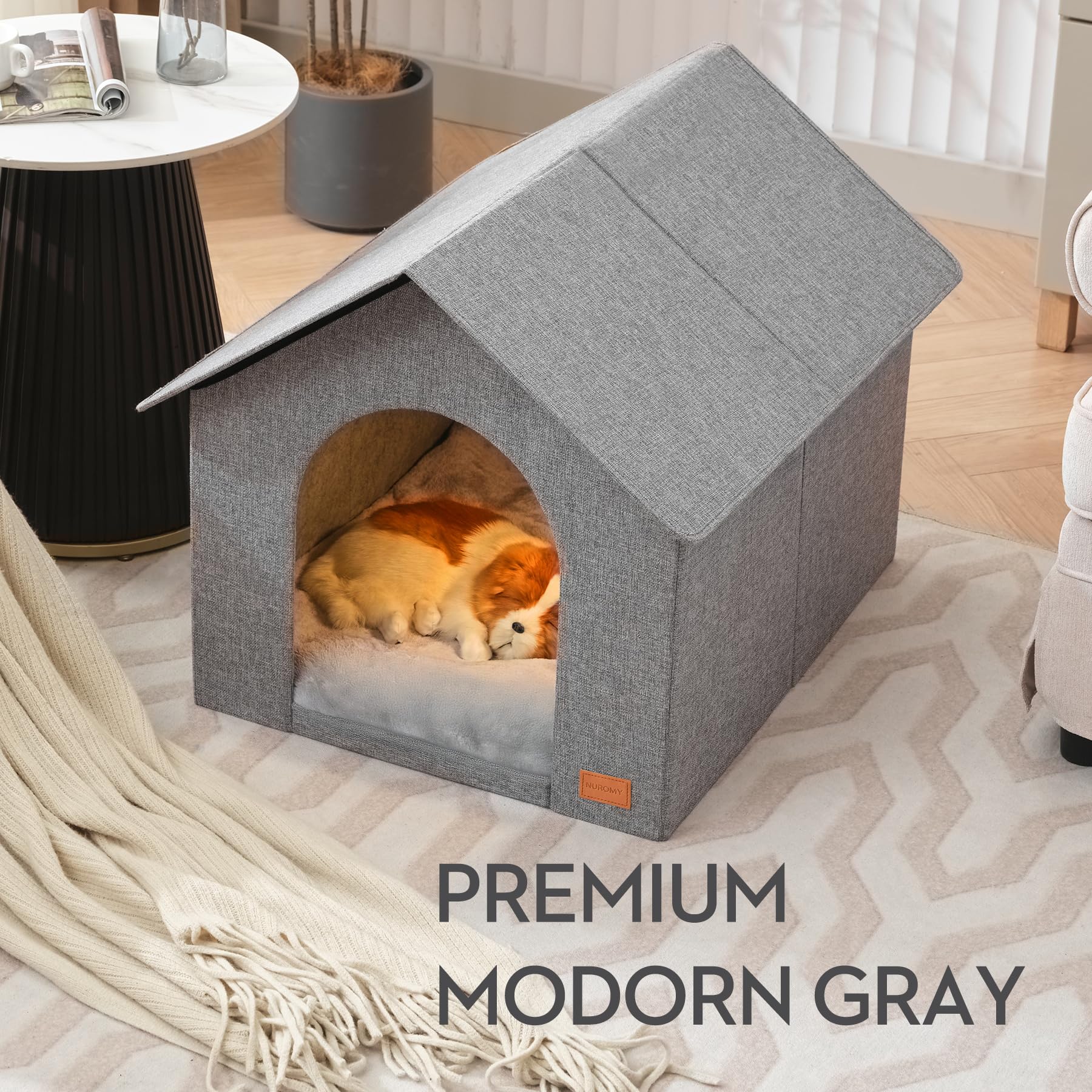 Estructura MDF de NUROMY con casa para mascota y detalle de marco