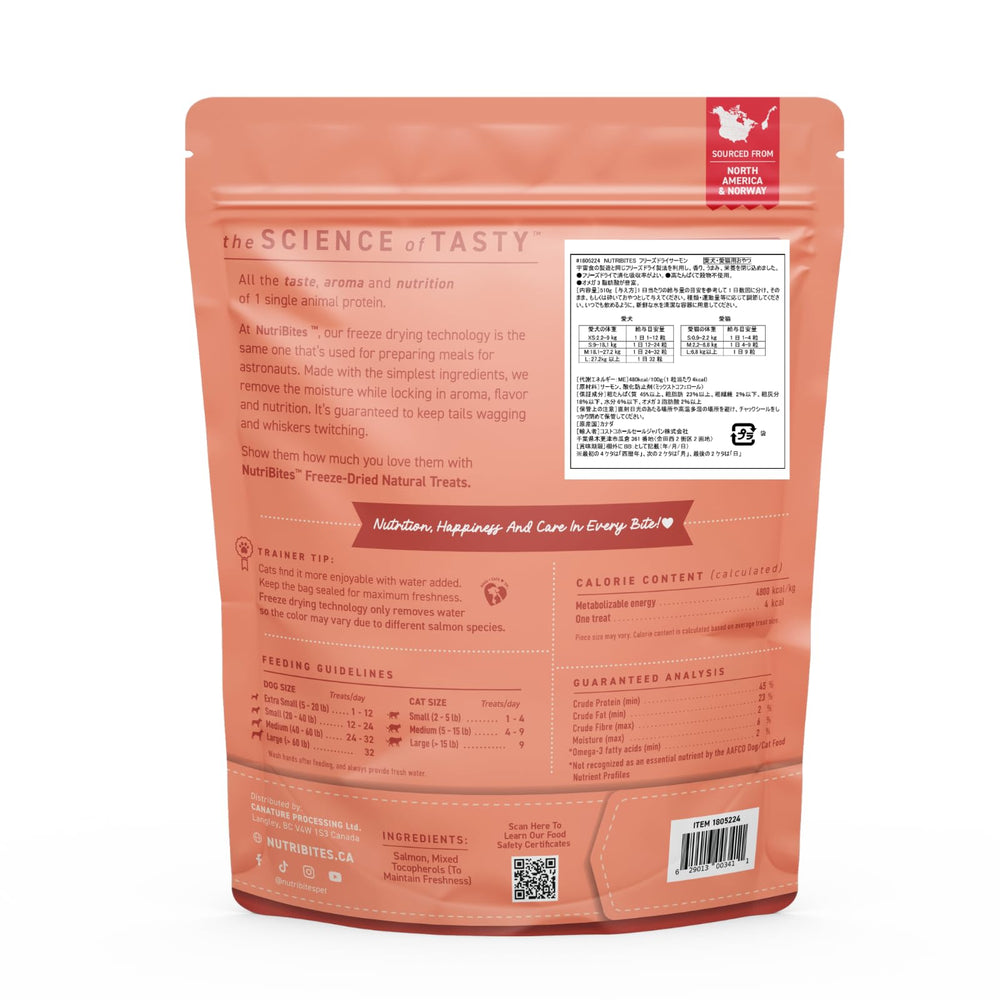 Nutri Bites salmón: golosina natural para mejorar la comida diaria.