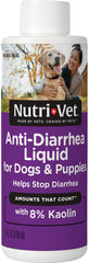 Nutri-Vet Anti-Diarrhea Liquid en botella para alivio rápido en perros.