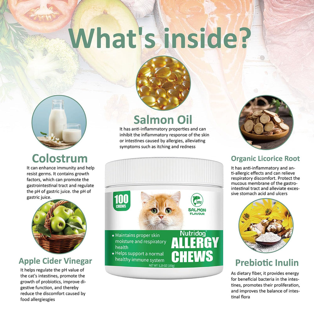 NutriDog con colostro para reforzar la inmunidad natural de los gatos.