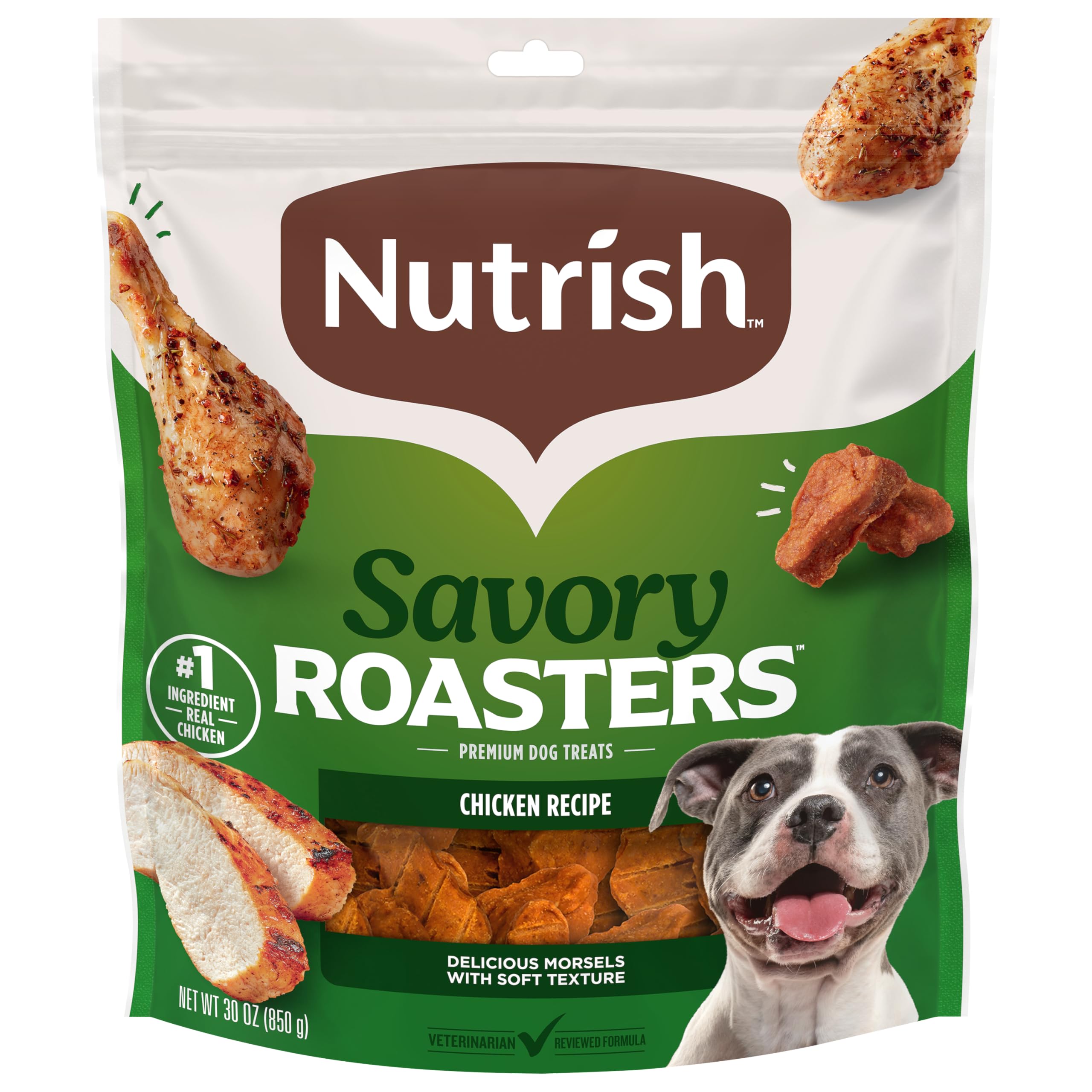 Nutrish Sabrosos Roasters con pollo, bolsa de 30 onzas para perros.