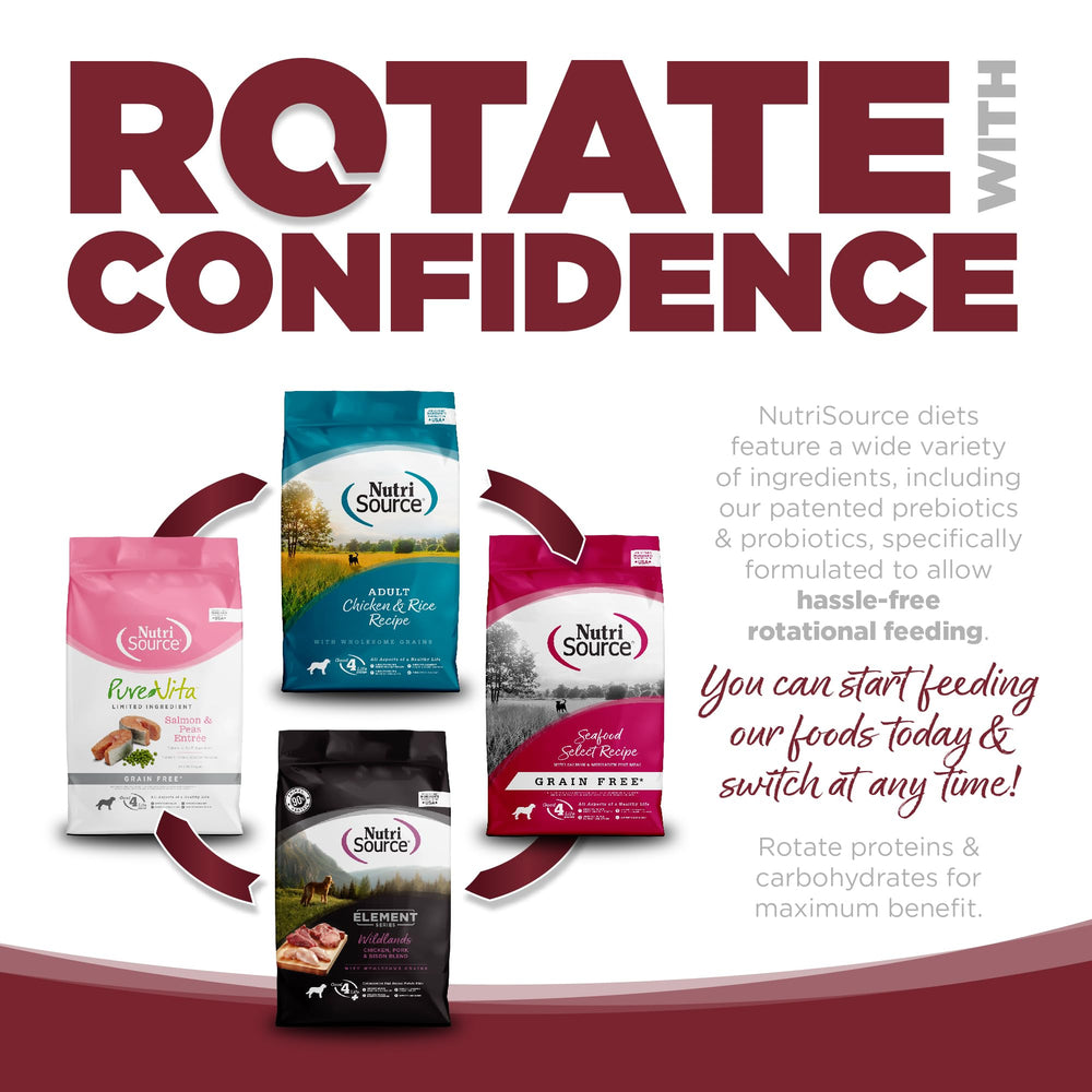 NutriSource Carne y Arroz 12 lb, salud del corazón gracias a nutrientes clave.
