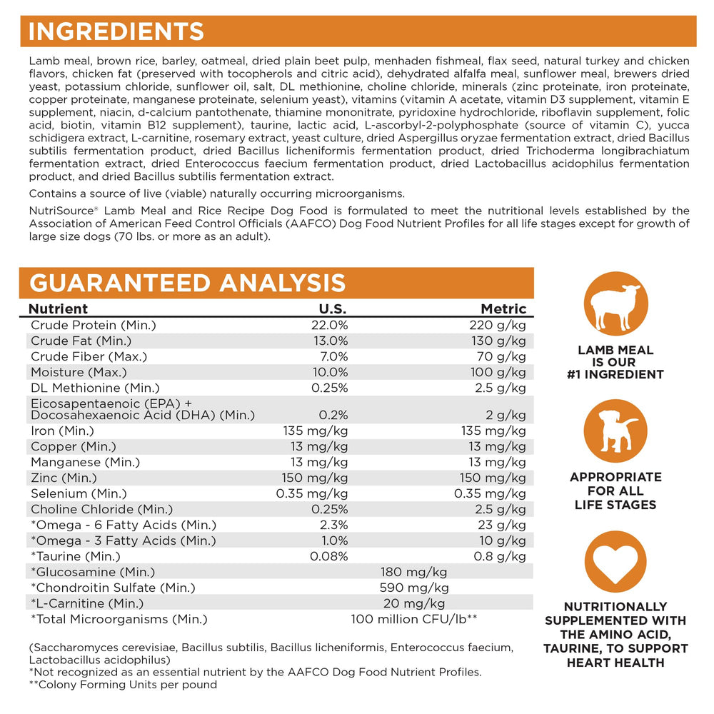 NutriSource empaque práctico para almacenamiento y uso diario.